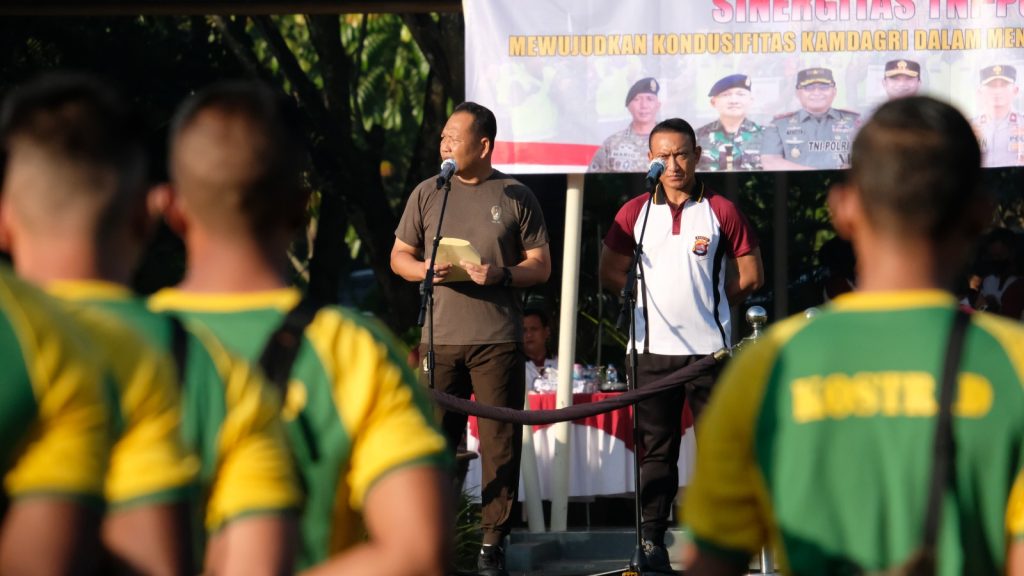 Jalin Sinergitas, TNI-Polri Olahraga Bersama Sambut Hut Bhayangkara