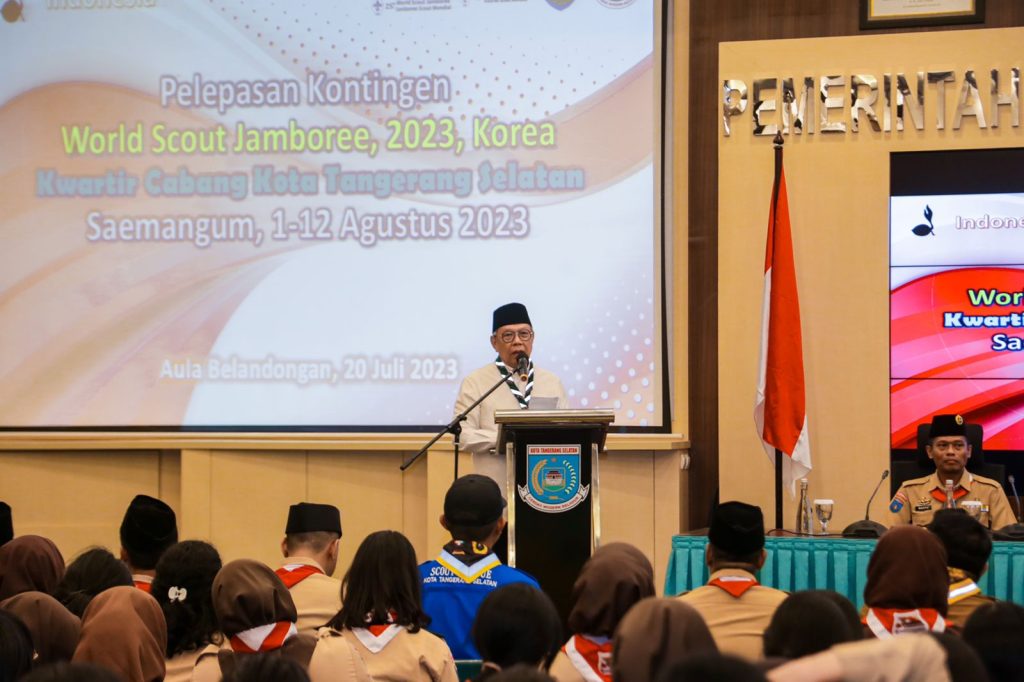 Lepas Kontingen Pramuka Tangsel ke Jambore Dunia di Korea, Benyamin: Semangat Cetak Prestasi
