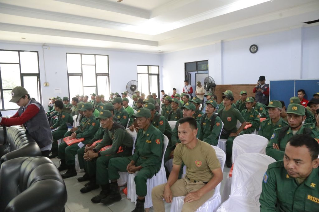Linmas di Pandeglang Diberi Pelatihan Pencegahan dan Mitigasi Bencana